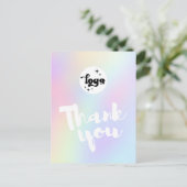 パステル感謝していカラーの背景にスクリプトを作成する ポストカード (スタンド正面)