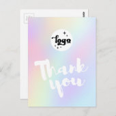 パステル感謝していカラーの背景にスクリプトを作成する ポストカード (正面/裏面)