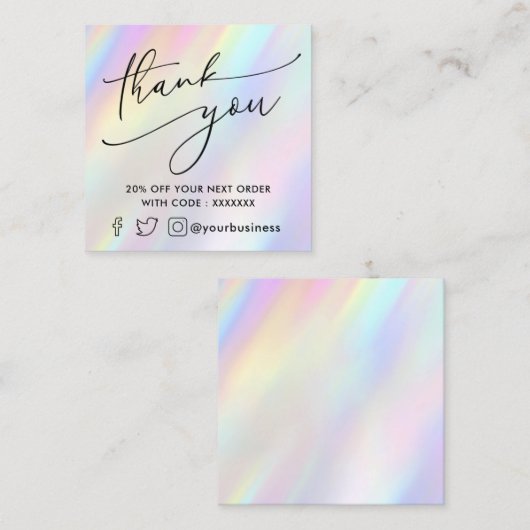 パステル感謝していー割引カード スクエア名刺 (正面/裏面)