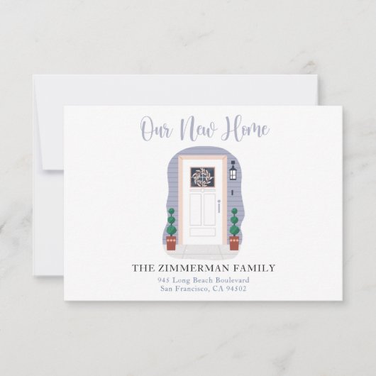 パステル我々の新しい家庭用水の色を動かす発表 サンキューカード (正面)