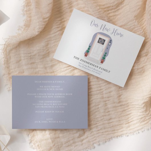 パステル我々の新しい家庭用水の色を動かす発表 サンキューカード