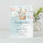 パステル我々は女の子の赤ちゃんシャワーを心底待ちできる 招待状 (スタンド正面)