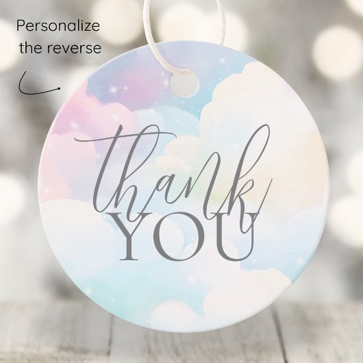 パステル我々は雲の上にある9赤ちゃんシャワーありがとう フェイバータグ