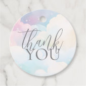 パステル我々は雲の上にある9赤ちゃんシャワーありがとう フェイバータグ (正面)