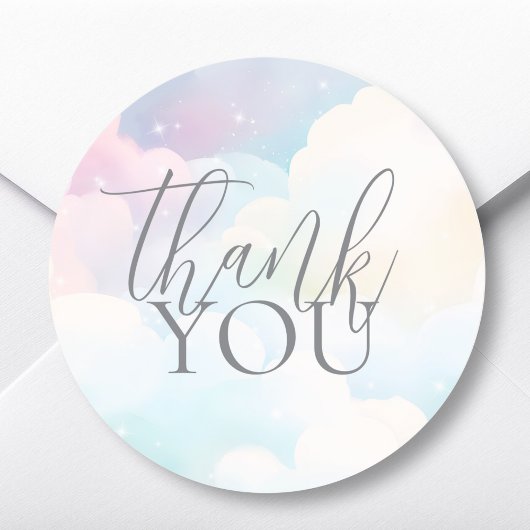 パステル我々は雲の上にある9赤ちゃんシャワーありがとう ラウンドシール