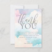パステル我々はCloud Nine Baby Shower上にある サンキューカード (正面)