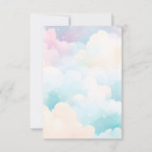 パステル我々はCloud Nine Baby Shower上にある サンキューカード (裏面)