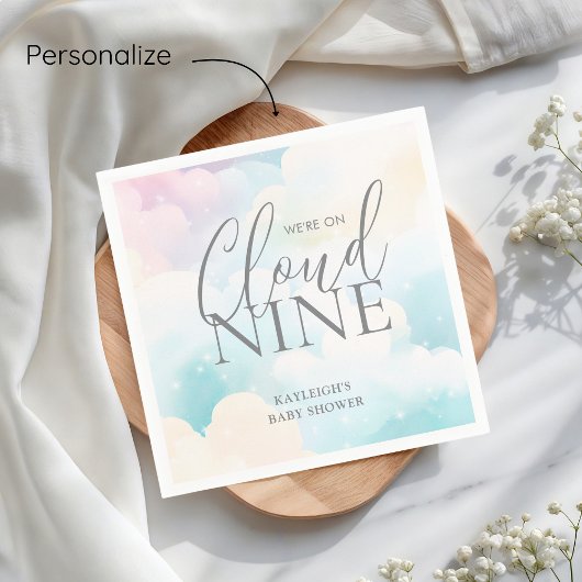 パステル我々はCloud Nine Baby Shower上にある スタンダードカクテルナプキン