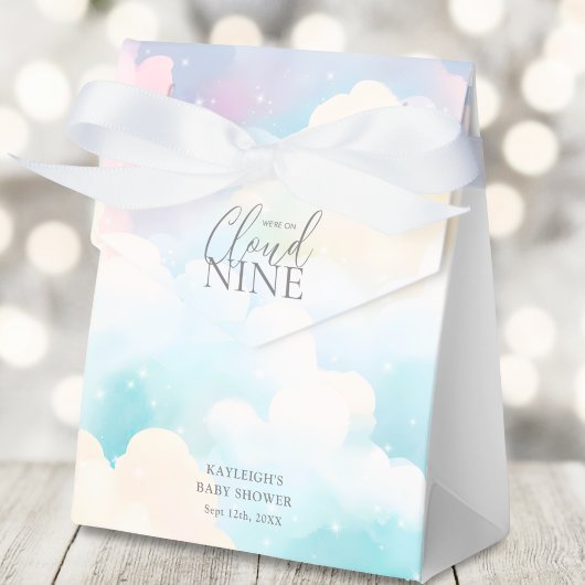 パステル我々はCloud Nine Baby Shower上にある フェイバーボックス