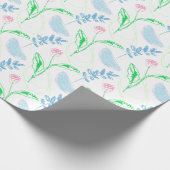 パステル手描き花柄 ラッピングペーパー (角)