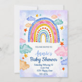 パステル手描き虹 招待状 (正面)