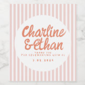 パステル手書きレトロ結婚のワインラベル ワインラベル (シングルラベル)