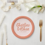 パステル手書きレトロ結婚の紙プレート ペーパープレート<br><div class="desc">..</div>