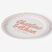 パステル手書きレトロ結婚の紙プレート ペーパープレート (アングル)