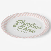 パステル手書きレトロ結婚の紙プレート ペーパープレート (アングル)