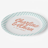 パステル手書きレトロ結婚の紙プレート ペーパープレート (アングル)