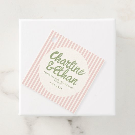 パステル手書きレトロ結婚ズサンキュービター フェイバータグ (インサイチュ)