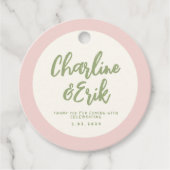 パステル手書きレトロ結婚ズサンキュービター フェイバータグ (正面)