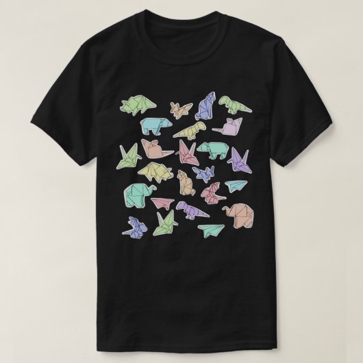 パステル折り紙動物 Tシャツ (デザイン正面)