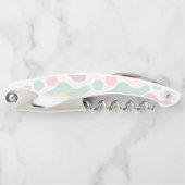 パステル抽象シームレスパターン 波と円 ソムリエナイフ (正面)