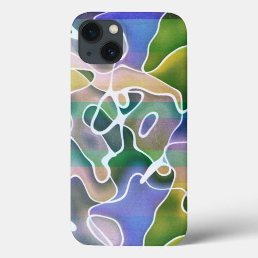 パステル抽象ストライプiPadケース Case-Mate iPhoneケース (裏面)