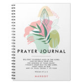 パステル抽象的&葉祈りの言葉ジャーナル ノートブック (正面)