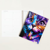 パステル抽象芸術おもしろい猫 プランナー手帳 (ディスプレー)