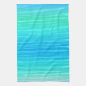 パステル抽象芸術アートティール(緑がかった色)ターコイズブルーグリーン キッチンタオル (縦)