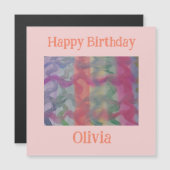 パステル抽象芸術アート磁気誕生日 (正面/裏面)