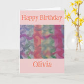 パステル抽象芸術アート誕生日 カード (黄色い花)