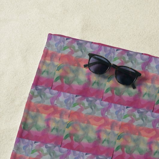 パステル抽象芸術アート ビーチタオル (インサイチュ)