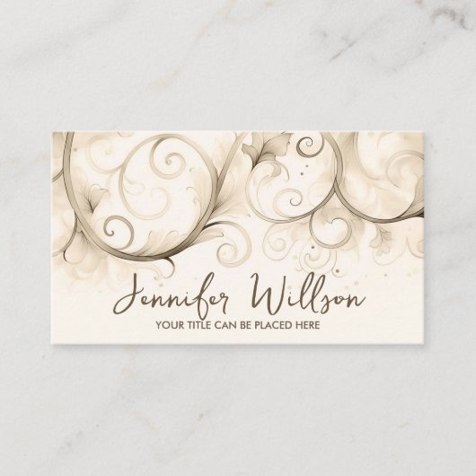 パステル抽象芸術ウォーターカラースワールアート 名刺 (正面)