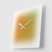 パステル抽象芸術オレンジアンドライム スクエア壁時計 (傾斜)