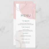 パステル抽象芸術クリームシェイプ結婚ライン メニュー (正面/裏面)