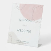 パステル抽象芸術シェイプ線の結婚開始 台座サイン (正面)