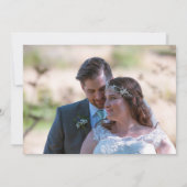 パステル抽象芸術シェイプ線結婚写真 サンキューカード (裏面)