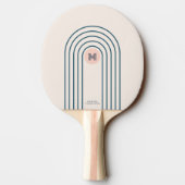 パステル抽象芸術ジオメトリックラインアーチ 卓球ラケット (裏面)