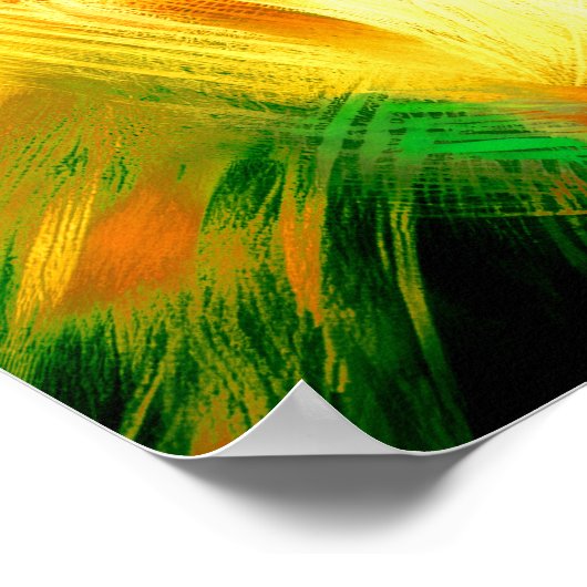 パステル抽象芸術スケッチリクライニングマンイエローグリーン ポスター (角)