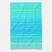 パステル抽象芸術ターコイズブルーグリーンストライプズ キッチンタオル (縦)