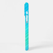 パステル抽象芸術ターコイズブルーグリーンストライプズ iPhoneケース (左側面)