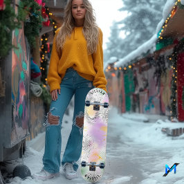 パステル抽象芸術ハーフトーンスケートデッキ スケートボード