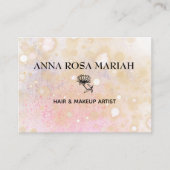 *～*パステル抽象芸術ピンクピーチフラワーロータス 名刺 (正面)