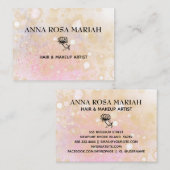 *～*パステル抽象芸術ピンクピーチフラワーロータス 名刺 (正面/裏面)