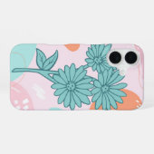 パステル抽象芸術フローラ iPhone 16ケース (裏面横)
