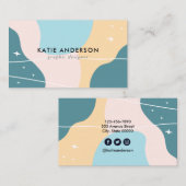 パステル抽象芸術プロフェッショナル 名刺 (正面/裏面)