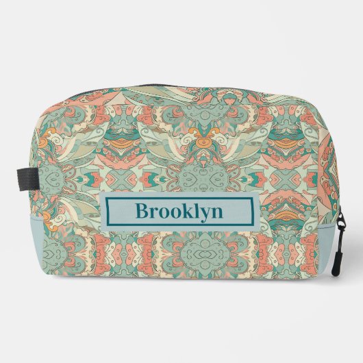 パステル抽象芸術ペイズリーパターントイレタリーバッグ ドップキット (正面)