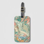 パステル抽象芸術ペイズリーパターン ラゲッジタグ (正面縦)