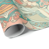 パステル抽象芸術ペイズリーパターン ラッピングペーパー (ロールコーナー)