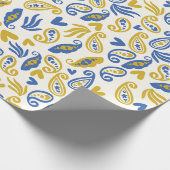 パステル抽象芸術ペイズリー、ハートと花模様 ラッピングペーパー (角)