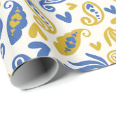 パステル抽象芸術ペイズリー、ハートと花模様 ラッピングペーパー (ロールコーナー)